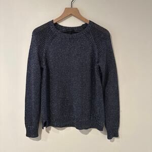 J. Crew Metallic Blue Shimmer Pullover Sweater. Sz. Medium